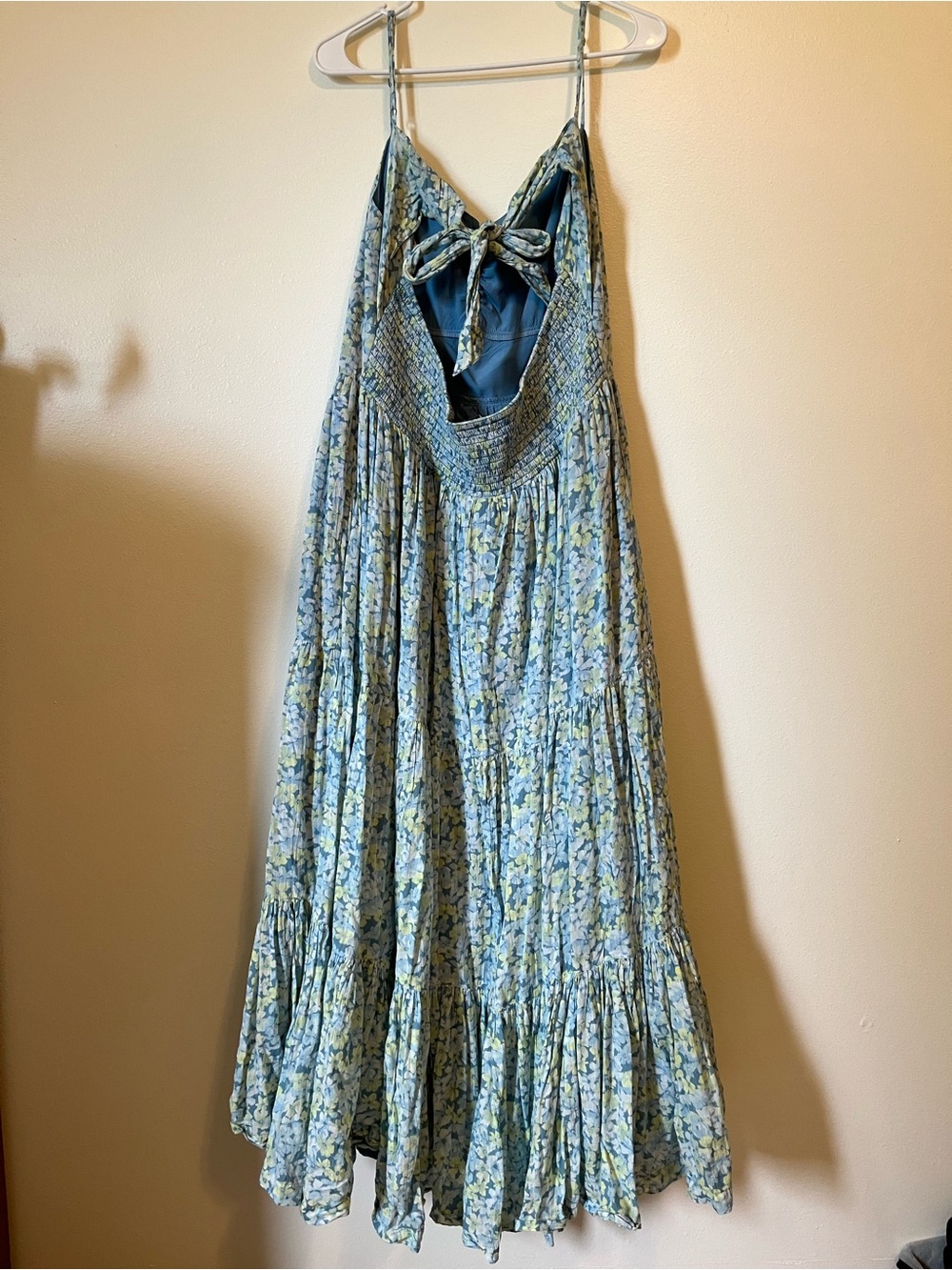 American Eagle Outfitters Blue Floral Maxi Dress with Yellow Accents - Picture 4 of 5
